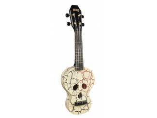 Mahalo ukelele "Skull" met tas | Wit