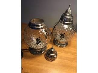 Lampen | Tafellampen 2 tafellampen | glas met zilverlook