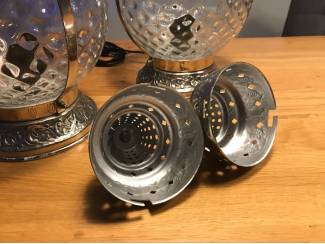 Lampen | Tafellampen 2 tafellampen | glas met zilverlook