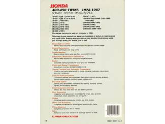 Automotive Werkplaatshandboek Honda 400-450 Twins 1978 - 1987 - Clymer - Eng