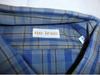 Kleding Vintage overhemd No Iron ruit motief maat 37