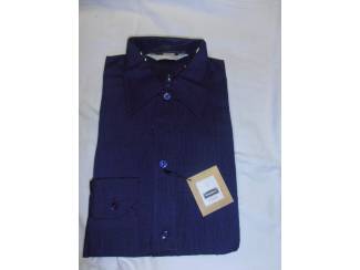 Kleding Vintage overhemd Trenco Essex donkerblauw maat S
