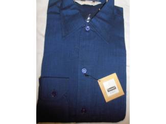 Kleding Vintage overhemd Trenco Essex donkerblauw maat S