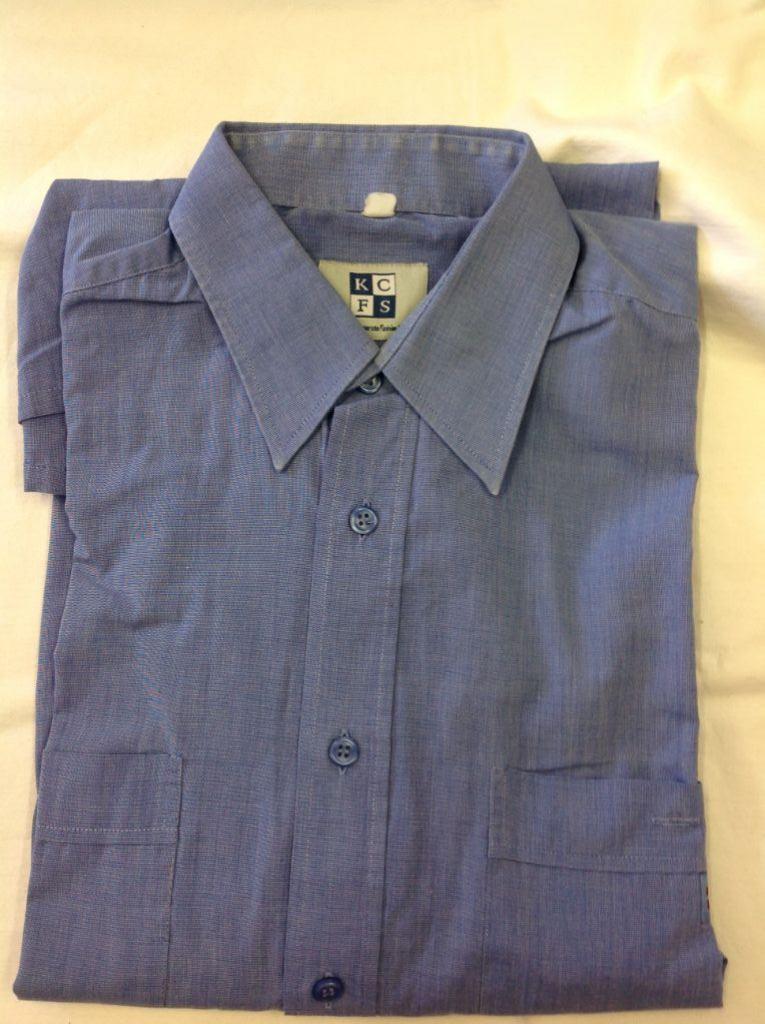 Vintage overhemd KCFS (voor GVB) blauw. Maat geschat 37/38