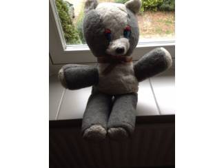 Speelgoed | Knuffels Beer  grijs met wit 55 cm lang Oude beer berenknuffel harder