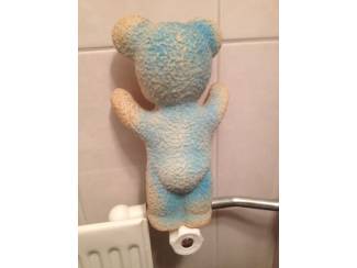 Speelgoed Jaren 70 blauw wit kunststof beer speelgoed