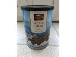 Blikken Blik Feiny Biscuits wafer sticks dark chocolate met deksel.