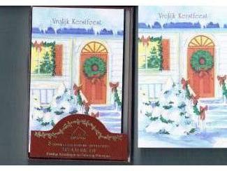 Kerst 8 dubbele kaarten met enveloppen 14 x 9 cm nu &euro; 1,50