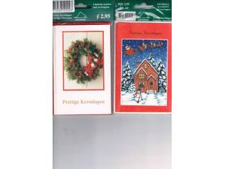 Kerst 4 dubbele kaarten met enveloppen 14 x 9 cm nu &euro; 1,--