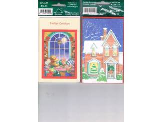 4 dubbele kaarten met enveloppen 14 x 9 cm nu € 1,--