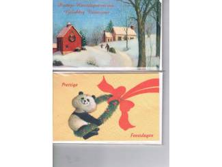 Kerst 8 enkele kaarten met enveloppen 14 x 9 cm nu &euro; 1,--