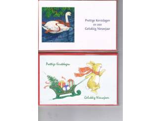 Kerst 8 enkele kaarten met enveloppen 14 x 9 cm nu &euro; 1,--