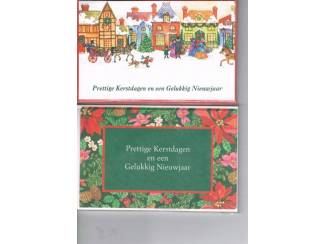 Kerst 8 enkele kaarten met enveloppen 14 x 9 cm nu &euro; 1,--