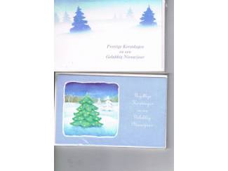 Kerst 8 enkele kaarten met enveloppen 14 x 9 cm nu &euro; 1,--