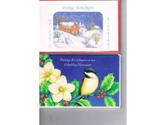 Kerst 8 enkele kaarten met enveloppen 14 x 9 cm nu &euro; 1,--