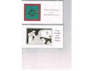 Kerst 5 enkele kaarten met enveloppen 17,5 x 9,5 cm nu &euro; 1,--