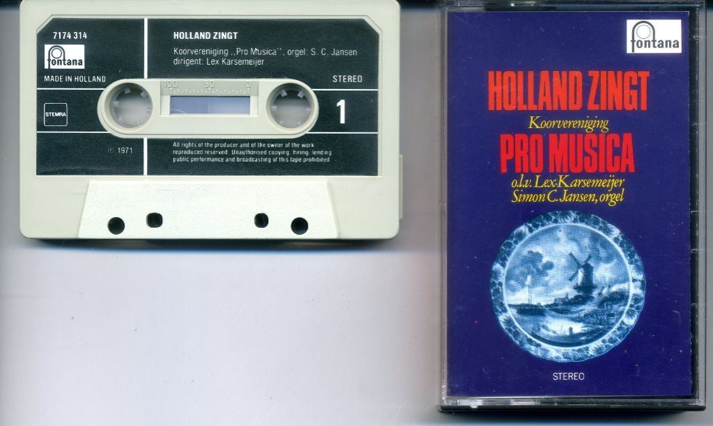 Pro Musica Holland Zingt 16 nrs cassette 1980 ZGAN