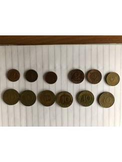 Munten | Europa | Niet-Euromunten Duitse Pfennig, Belg / Lux / Fr. Frank, Britse shillings 18munten