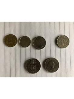 Munten | Europa | Niet-Euromunten Duitse Pfennig, Belg / Lux / Fr. Frank, Britse shillings 18munten