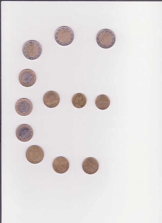 Euromunten uit Luxemburg / Letzebuerg ( gebruikt )2002 2004.