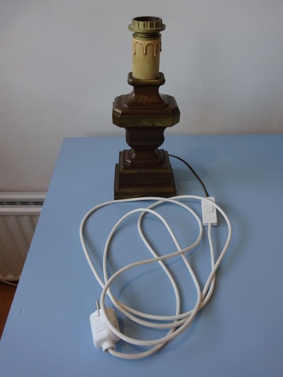 Brons lampvoet met snoer bronzen voet lamp 33 cm