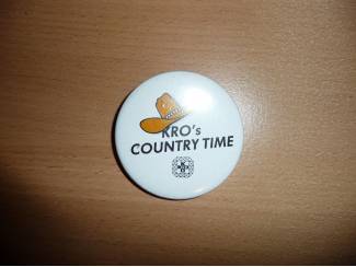Button KRO country time cowboyhoed , doorsnee 5,5 cm.