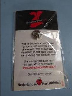 Speldjes, Pins en Buttons Pin rode jurk Nederlandse Hartstichting nieuw PIN hart nodig