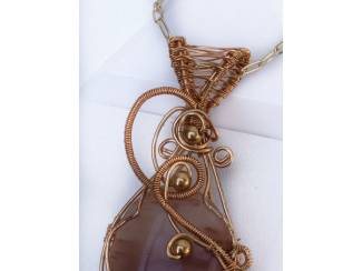Kettingen Hanger met agaat in messing