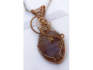 Kettingen Hanger met agaat in messing