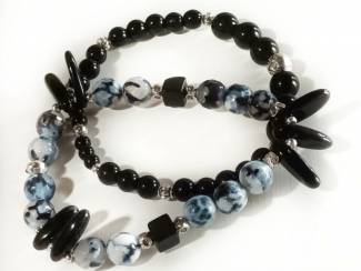 Sieraden en Tassen Armbandenset van natuursteen