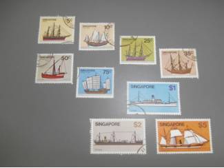 Postzegels Singapore 1977 - 1981 /Zeilschepen -Fauna -DeeJay