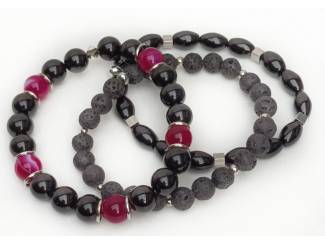 Armbanden Heren armbandenset van natuursteen