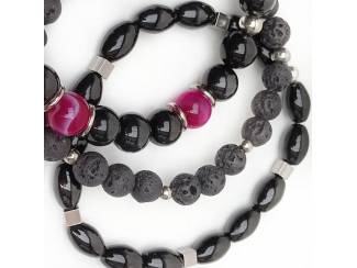 Armbanden Heren armbandenset van natuursteen