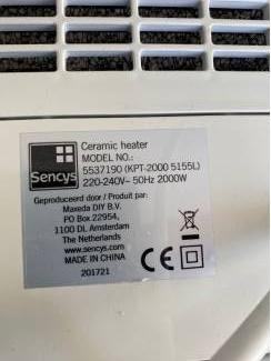 Huishoudelijk Sencys Keramische verwarming