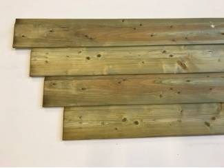 Hout en Planken Ge&iuml;mpregneerde rabatdelen en tuinplanken groen
