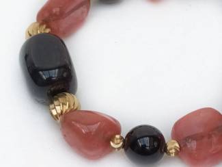 Armbanden Armband van natuursteen en messing