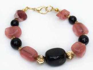 Armbanden Armband van natuursteen en messing