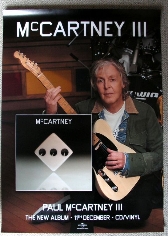 Paul McCartney III dubbelzijdige promotie poster NIEUW