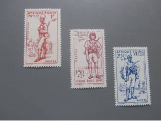 Postzegels Frans Congo Equatoriaal Afrika 1940 / Verdediging