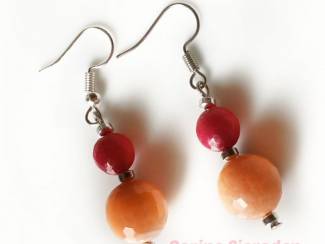 Oorbellen Zilveren oorhangers met agaat