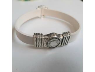 Armbanden Armbandenset van natuursteen en leer