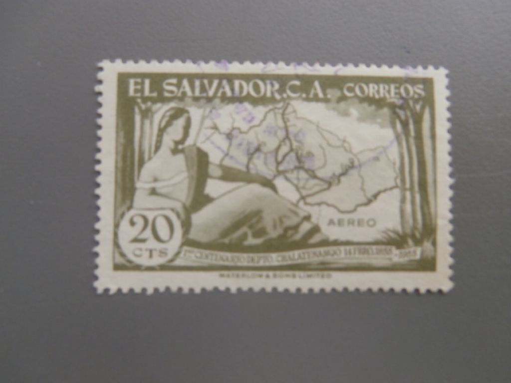 Postzegels El Salvador 1955 / Airmail Cart Green