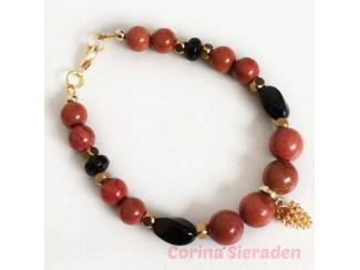 Armbanden Armband van jaspis en messing