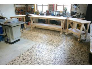 Werkbanken Stevige houten Werkbanken &ndash; werktafels - inpaktafel &ndash; tafels