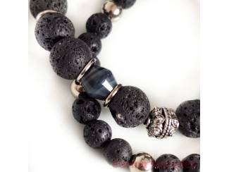 Armbanden Heren armbandenset van natuursteen