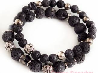 Armbanden Heren armbandenset van natuursteen