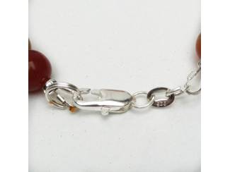 Armbanden Armband van carneool en sterling zilver