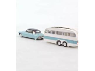 Auto's Citroën DS 19 1959 inclusief Henon Caravan Schaal 1:18