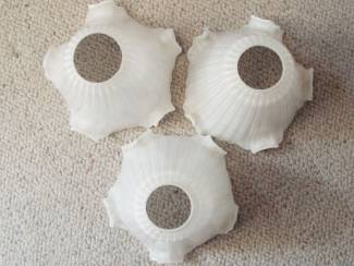 Lampen | Lampenkappen 3 melkwitte glaze lampenkapjes ZEER MOOIE STAAT