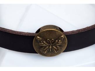 Armbanden Armbandenset van zonnesteen en leer